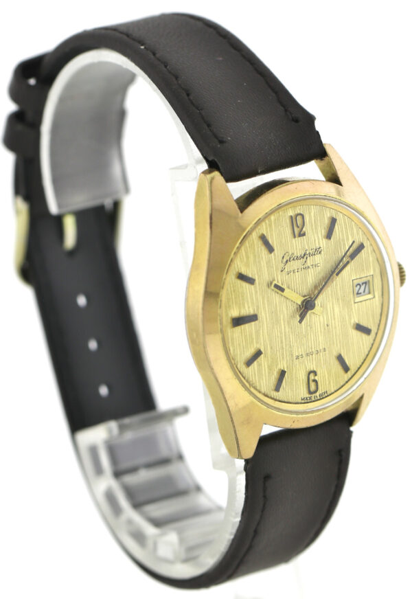 GUB Glashütte Spezimatic,  Kal. 75, mit seltenem Blatt in Borkenoptik, 35mm – Bild 3