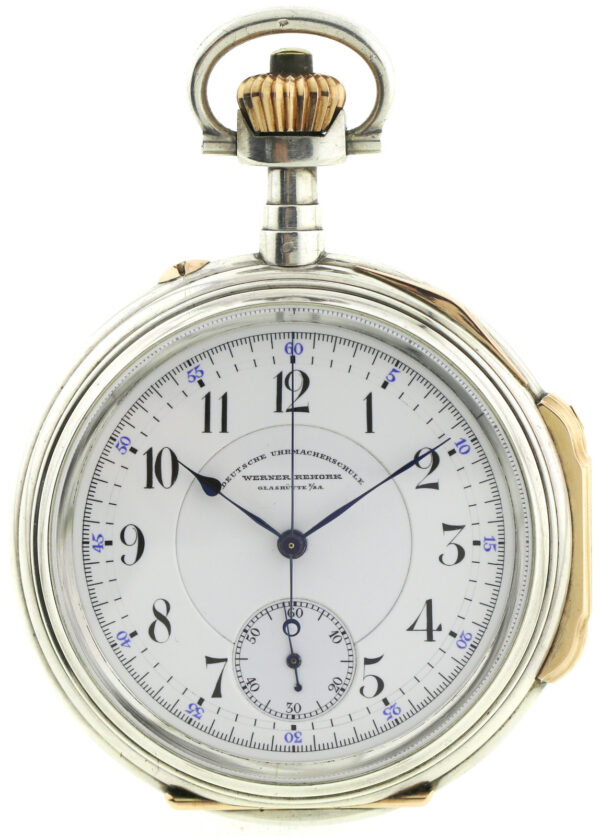 Rarität Wern. Rehork Deutsche Uhrmacherschule Glashütte DUS Schuluhr Chronograph