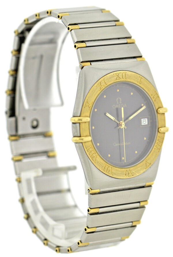 Omega Constellation Unisex Stahl/Gold, Quarz 34mm seltenes schwarzes Zifferblatt – Bild 3