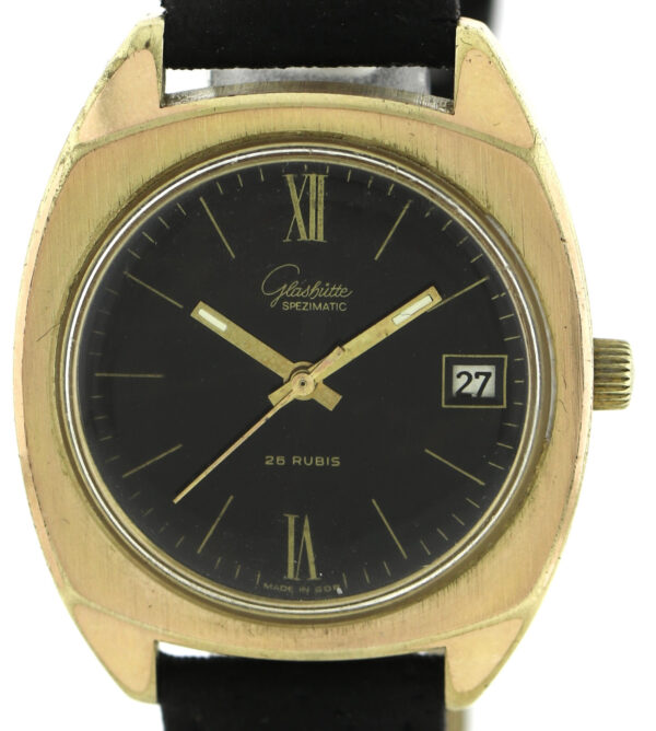 GUB Glashütte Spezimatic Black Beauty Kal.75 Automatik Vintage- Herrenuhr Ø36mm