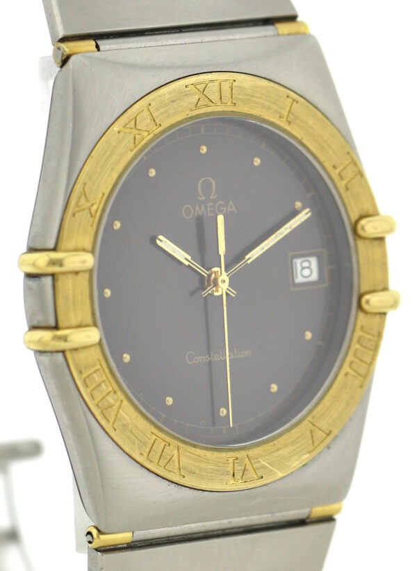 Omega Constellation Unisex Stahl/Gold, Quarz 34mm seltenes schwarzes Zifferblatt – Bild 5
