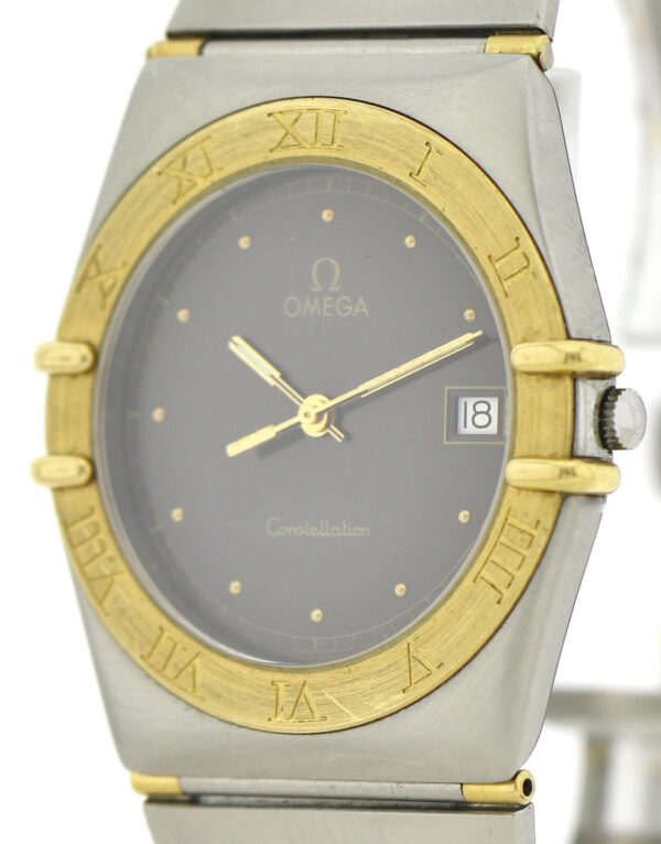 Omega Constellation Unisex Stahl/Gold, Quarz 34mm seltenes schwarzes Zifferblatt – Bild 6
