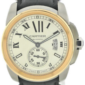 Cartier Calibre de Cartier, Automatic Herrenuhr, Ref. 3299 Stahl/Gold, Glasboden