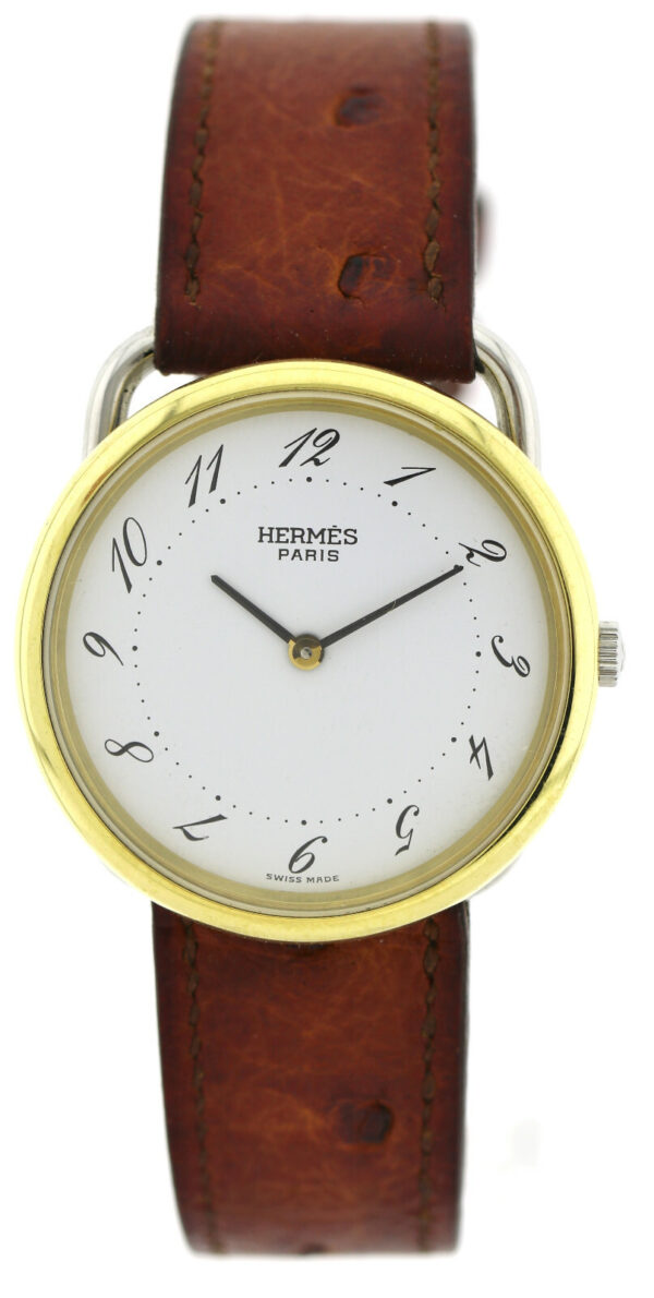 Hermes Arceau  Unisexuhr Ref. A92464 Stahl/ vergoldet Quarz 33mm – Bild 2