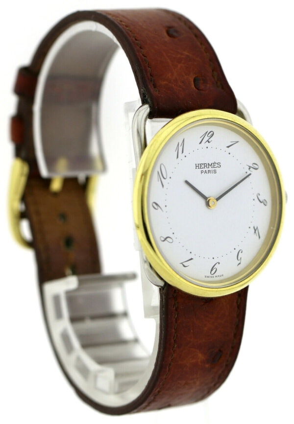 Hermes Arceau  Unisexuhr Ref. A92464 Stahl/ vergoldet Quarz 33mm – Bild 3