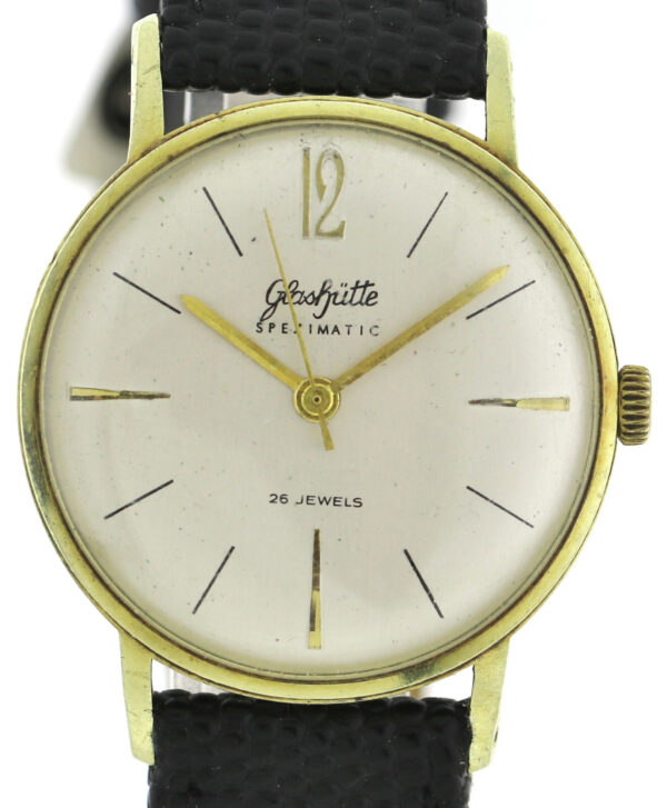 Rarität GUB Glashütte Spezimatic 585 Gold Vintage Herrenuhr Kal. 74 Ø34mm ~1965 – Bild 2