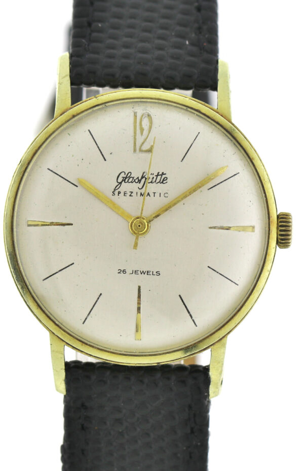 Rarität GUB Glashütte Spezimatic 585 Gold Vintage Herrenuhr Kal. 74 Ø34mm ~1965 – Bild 3