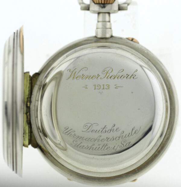 Rarität Wern. Rehork Deutsche Uhrmacherschule Glashütte DUS Schuluhr Chronograph – Bild 7