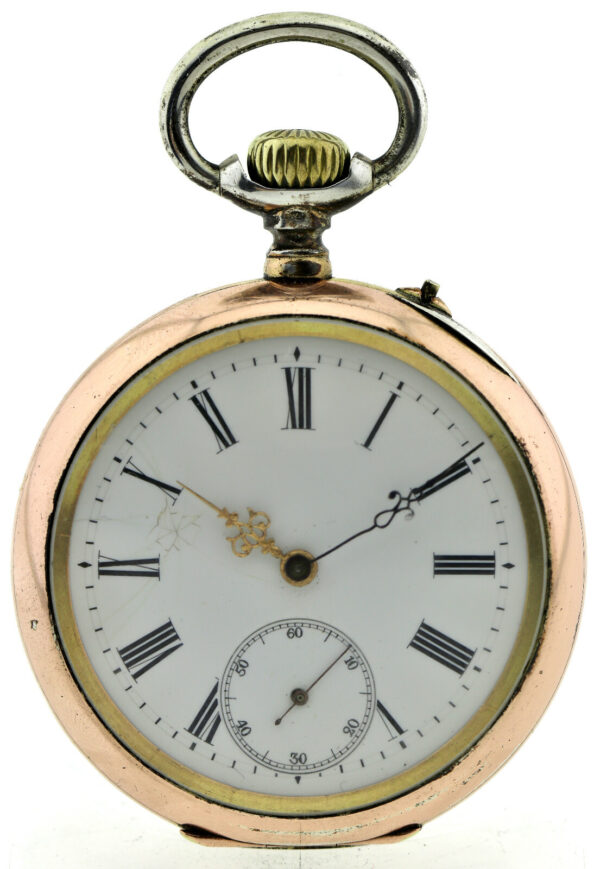 IWC Schaffhausen, offene HTU, 800 Silber, Bj.um 1900, Kal.52, ca. 90g, 48,5mm