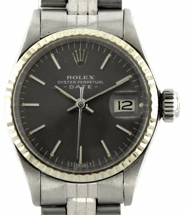 Rolex Oyster Perpetual Date, Damenuhr, Stahl/18k Weißgold  Ref.6517, 1970, Ø25