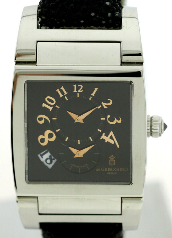 De Grisogono Instrumento No Uno Dual Time Herrenuhr in Edelstahl, Automatik, – Bild 7