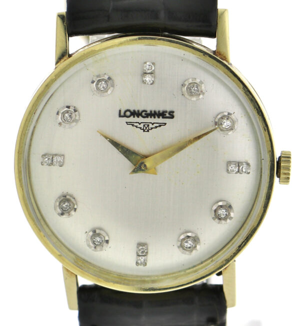 Vintage Longines Herren- Unisexuhr Diamant Blatt Ref. 9227 528 585 Gold Kal. 528