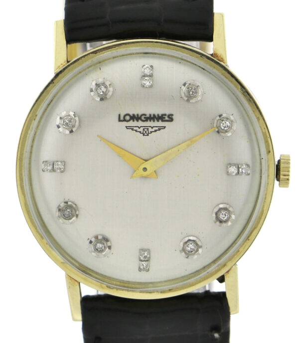 Vintage Longines Herren- Unisexuhr Diamant Blatt Ref. 9227 528 585 Gold Kal. 528 – Bild 2