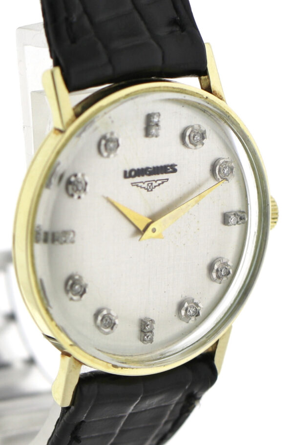 Vintage Longines Herren- Unisexuhr Diamant Blatt Ref. 9227 528 585 Gold Kal. 528 – Bild 3