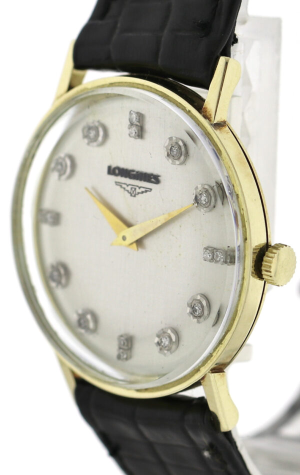 Vintage Longines Herren- Unisexuhr Diamant Blatt Ref. 9227 528 585 Gold Kal. 528 – Bild 5
