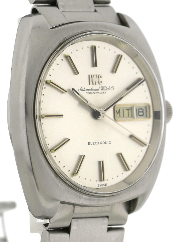 IWC Electronic Stimmgabel Vintage Herren Armbanduhr ~1970er Tag -Datum Edelstahl – Bild 4