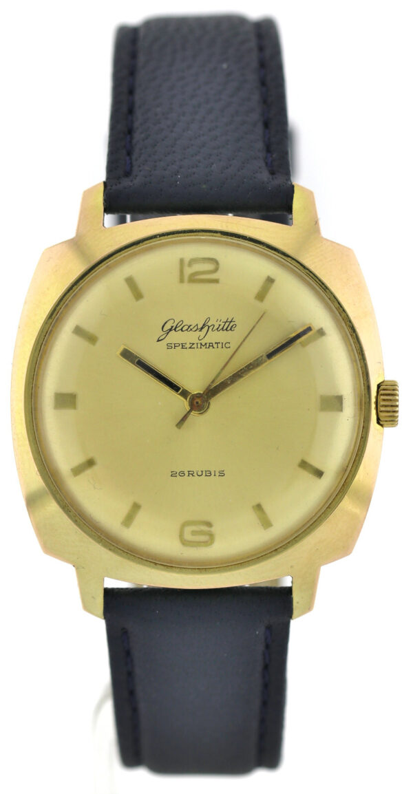 GUB Glashütte Spezimatic Kal. 74 vergoldete Vintage Herrenuhr sehr guter Zustand – Bild 2