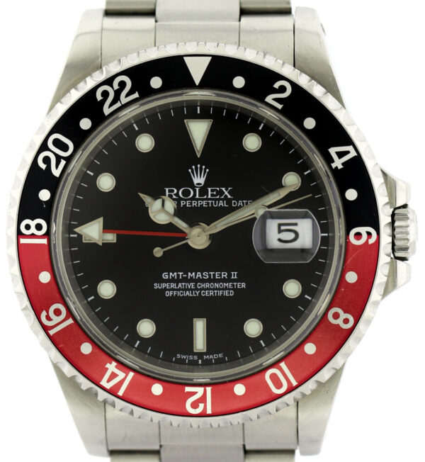 Rolex GMT Master II Date Coke Automatik Herrenuhr Ref. 16710 Edelstahl aus 1999