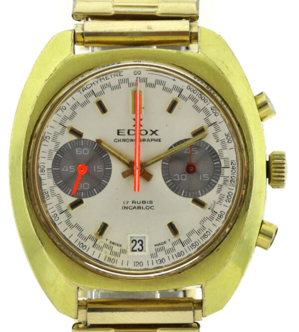 extrem seltener Edox Vintage- Herren- Chronograph, Handaufzug Kal. 7734, 70er