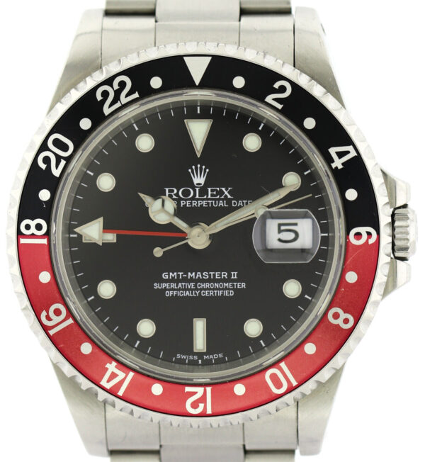 Rolex GMT Master II Date Coke Automatik Herrenuhr Ref. 16710 Edelstahl aus 1999 – Bild 2