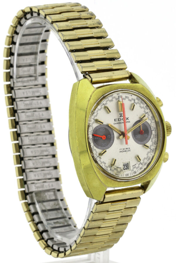 extrem seltener Edox Vintage- Herren- Chronograph, Handaufzug Kal. 7734, 70er – Bild 5
