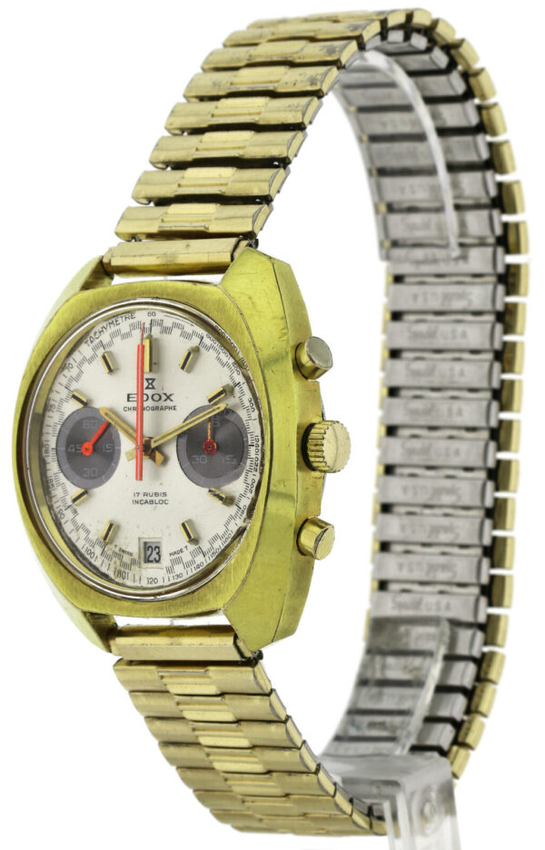 extrem seltener Edox Vintage- Herren- Chronograph, Handaufzug Kal. 7734, 70er – Bild 6