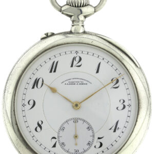 A.Lange & Söhne Glashütte offene 800er Silber Herren Taschenuhr DUF Werk ~1919