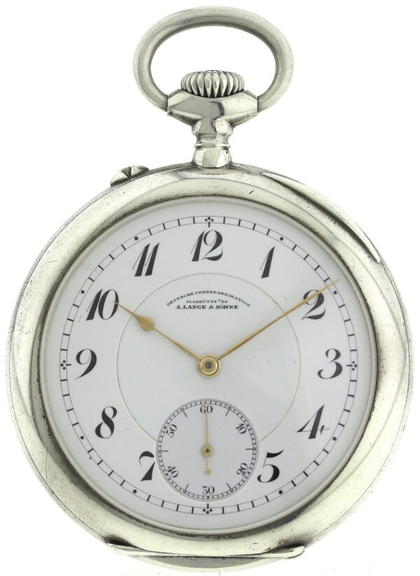 A.Lange & Söhne Glashütte offene 800er Silber Herren Taschenuhr DUF Werk ~1919