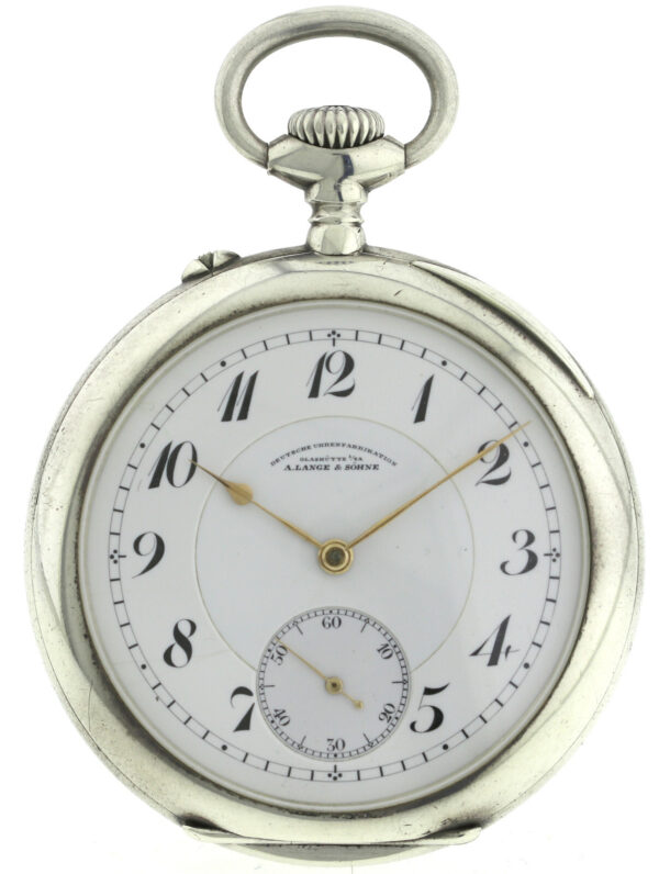 A.Lange & Söhne Glashütte offene 800er Silber Herren Taschenuhr DUF Werk ~1919 – Bild 2