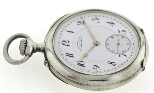 A.Lange & Söhne Glashütte offene 800er Silber Herren Taschenuhr DUF Werk ~1919 – Bild 3