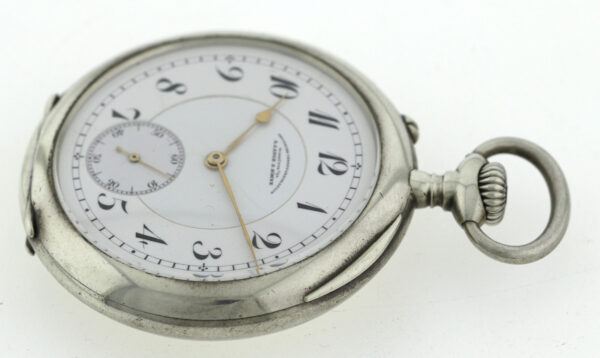 A.Lange & Söhne Glashütte offene 800er Silber Herren Taschenuhr DUF Werk ~1919 – Bild 4
