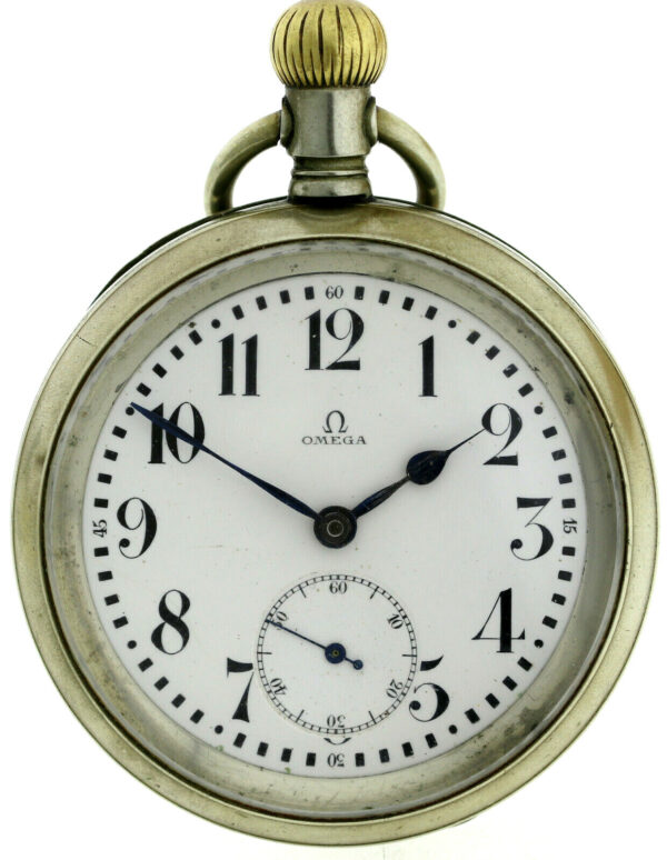 Omega Taschenuhr Pocket watch Beobachtungsuhr Dienstuhr Kal.18 Ø59mm selten