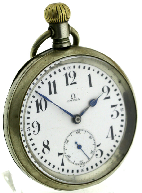 Omega Taschenuhr Pocket watch Beobachtungsuhr Dienstuhr Kal.18 Ø59mm selten – Bild 3
