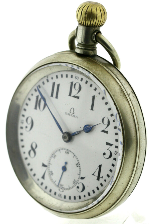 Omega Taschenuhr Pocket watch Beobachtungsuhr Dienstuhr Kal.18 Ø59mm selten – Bild 4