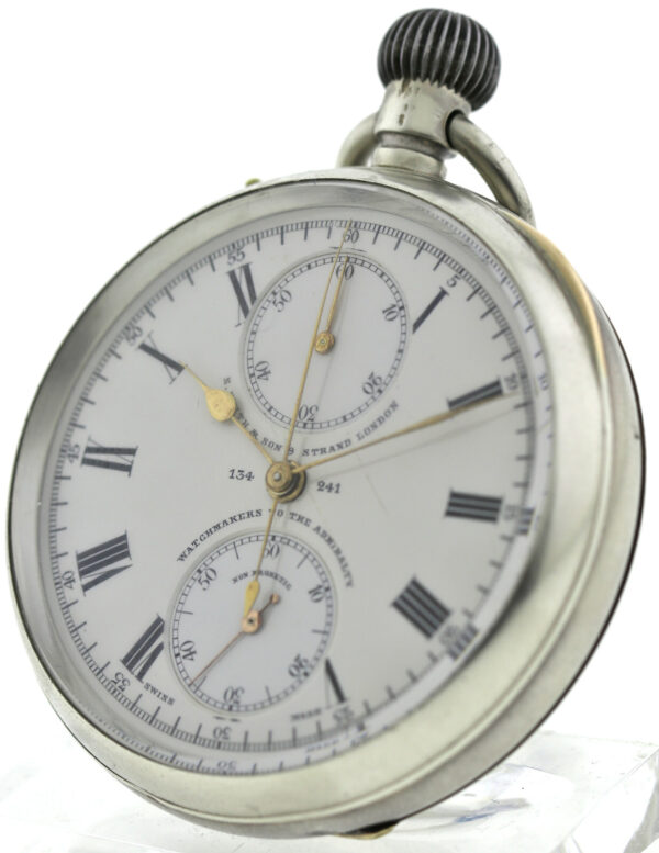 rare Smith and Son Herren Taschenuhr/CHRONOGRAPH 935er Silberca. 120,7g um 1910 – Bild 4