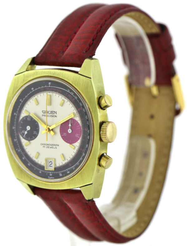 Gruen Precision, Vintage- Herren- Chronograph 70er Jahre, Valjoux 7734, 37,5mm – Bild 4