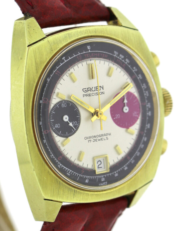 Gruen Precision, Vintage- Herren- Chronograph 70er Jahre, Valjoux 7734, 37,5mm – Bild 5