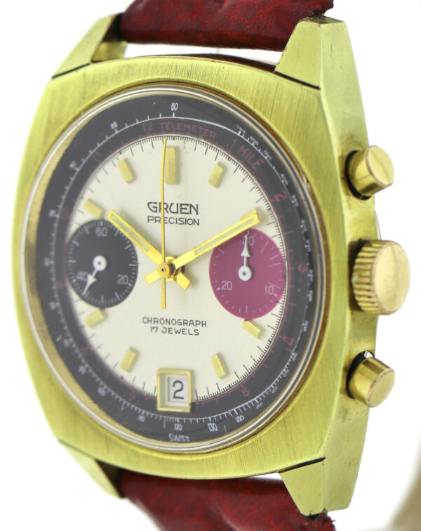 Gruen Precision, Vintage- Herren- Chronograph 70er Jahre, Valjoux 7734, 37,5mm – Bild 6