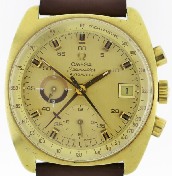 Omega Seamaster Jedi Vintage Chronograph vergoldet Ref. 176.007 Kal. 1040 ~1972 – Bild 2