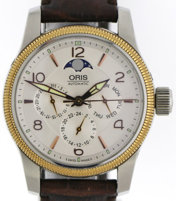 Oris Aviation Big Crown Vollkalender Mondphase  Edelstahl Ø40 mm Ref.7627-43 – Bild 2