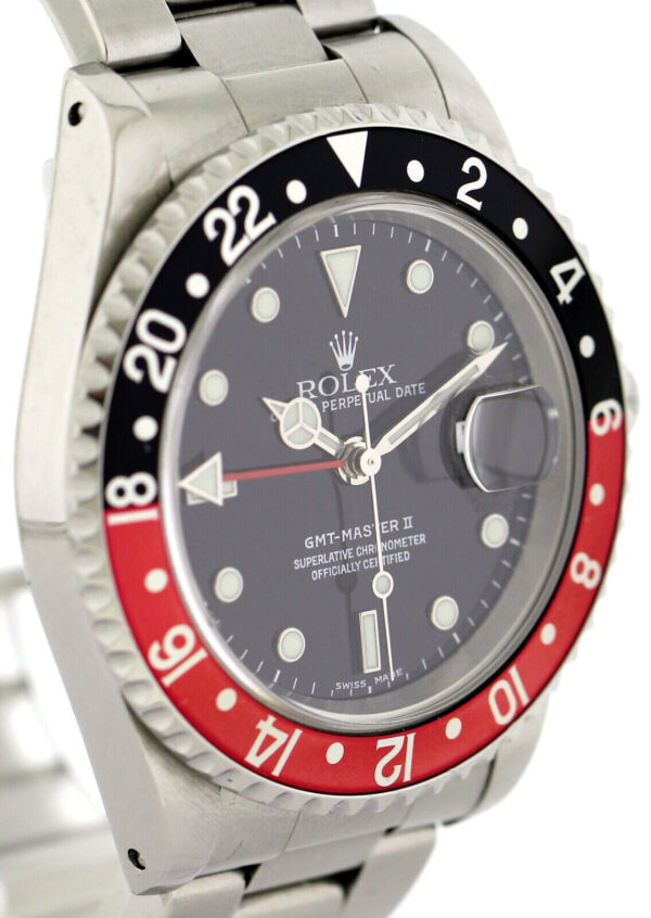 Rolex GMT Master II Date Coke Automatik Herrenuhr Ref. 16710 Edelstahl aus 1999 – Bild 6