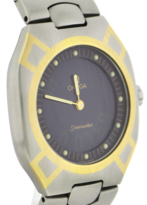 Omega Seamaster Polaris Multifunktion Stahl/750/18k Gold Quartz Uhr 36x32 Unisex – Bild 5
