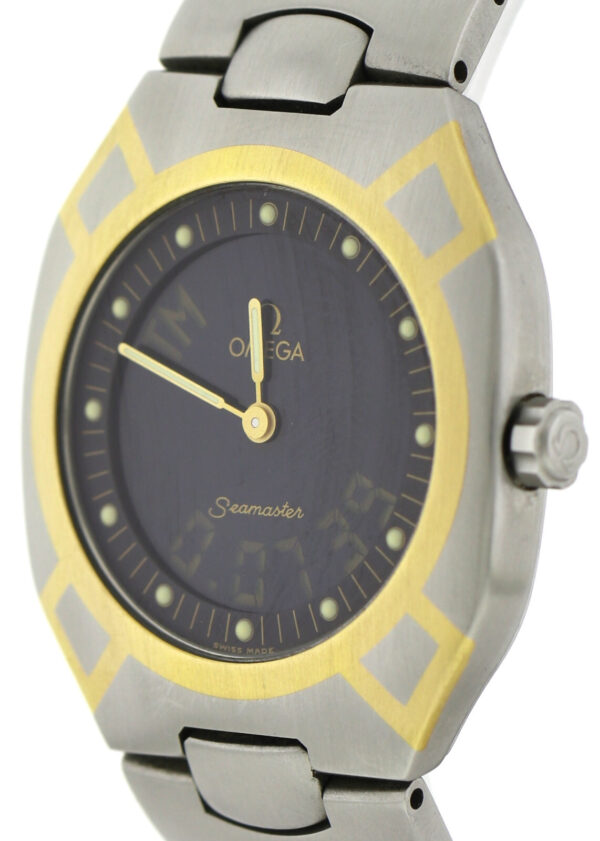 Omega Seamaster Polaris Multifunktion Stahl/750/18k Gold Quartz Uhr 36x32 Unisex – Bild 6