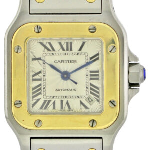 Cartier Santos Galbee, Automatik- Damenuhr, Stahl/ 18k Gold, Ref. 2423,  24mm