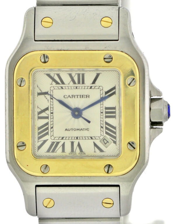 Cartier Santos Galbee, Automatik- Damenuhr, Stahl/ 18k Gold, Ref. 2423,  24mm
