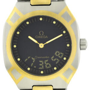 Omega Seamaster Polaris Multifunktion Stahl/750/18k Gold Quartz Uhr 36x32 Unisex