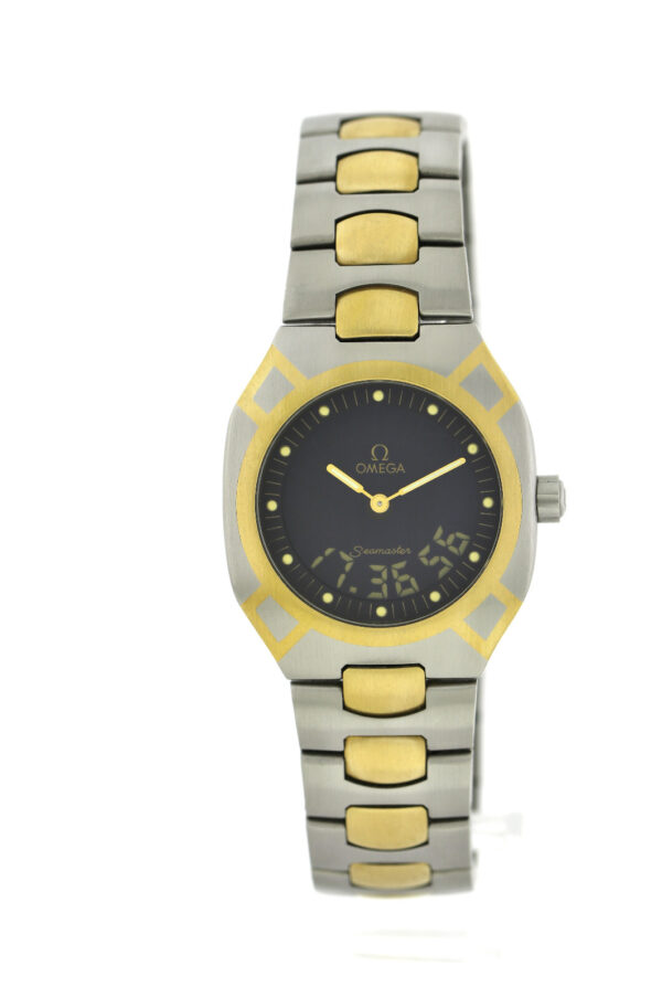 Omega Seamaster Polaris Multifunktion Stahl/750/18k Gold Quartz Uhr 36x32 Unisex – Bild 2