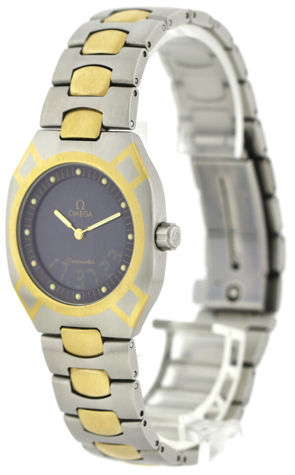 Omega Seamaster Polaris Multifunktion Stahl/750/18k Gold Quartz Uhr 36x32 Unisex – Bild 4