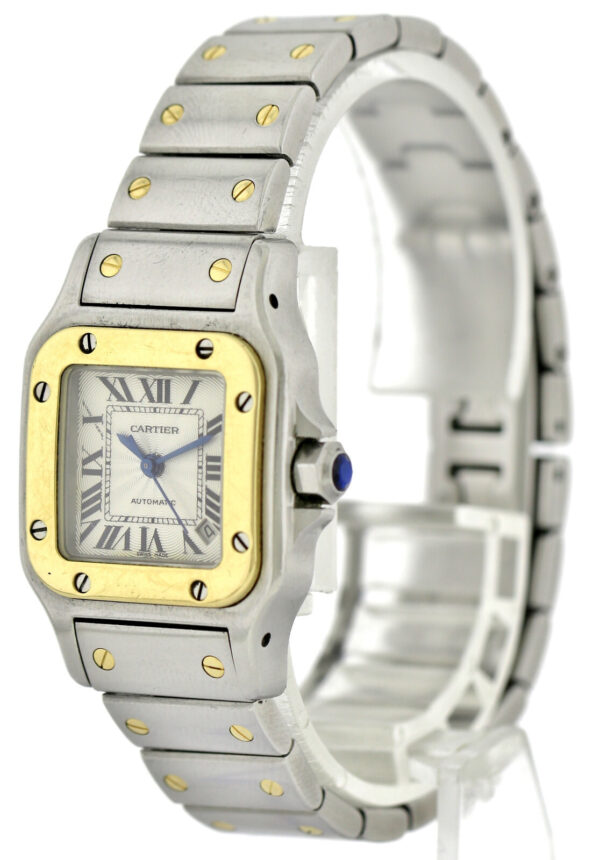 Cartier Santos Galbee, Automatik- Damenuhr, Stahl/ 18k Gold, Ref. 2423,  24mm – Bild 4