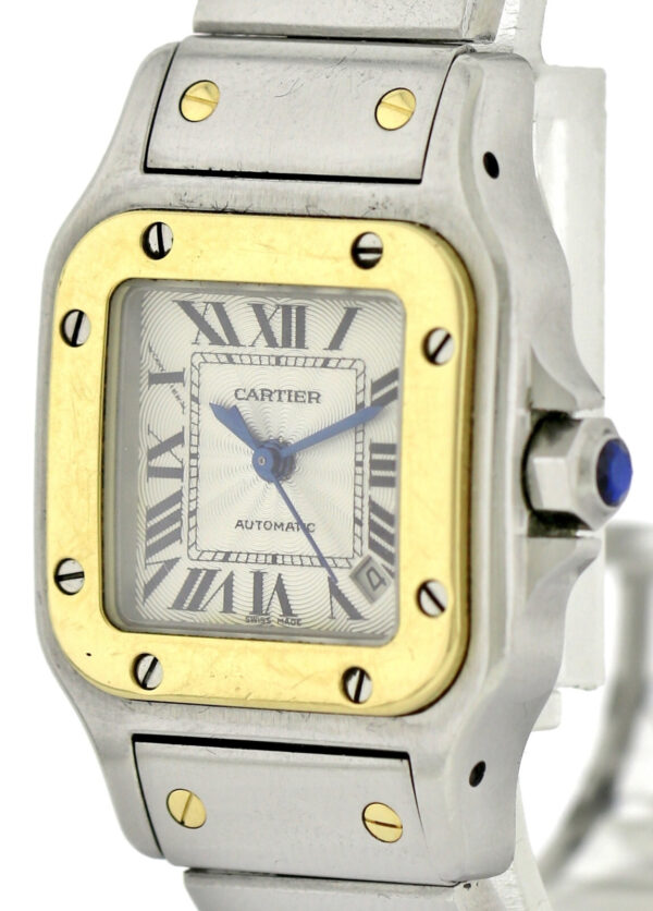 Cartier Santos Galbee, Automatik- Damenuhr, Stahl/ 18k Gold, Ref. 2423,  24mm – Bild 6